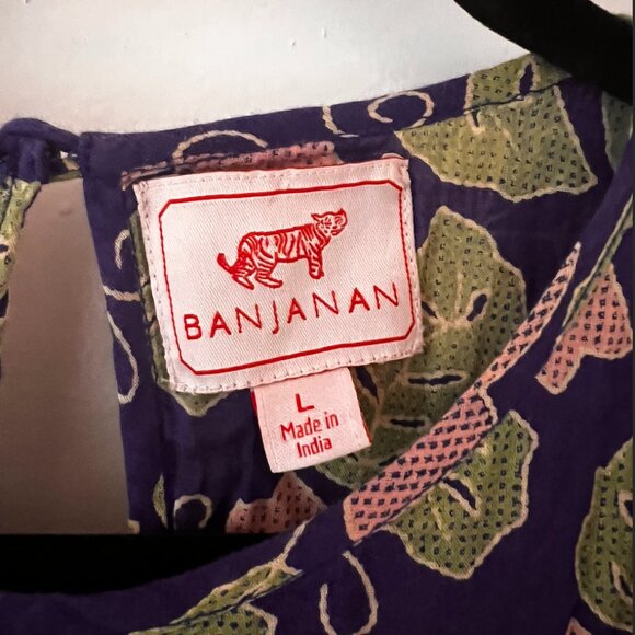 Banjanan Cotton Print Midi Dress with Ruching - Picture 2 of 6